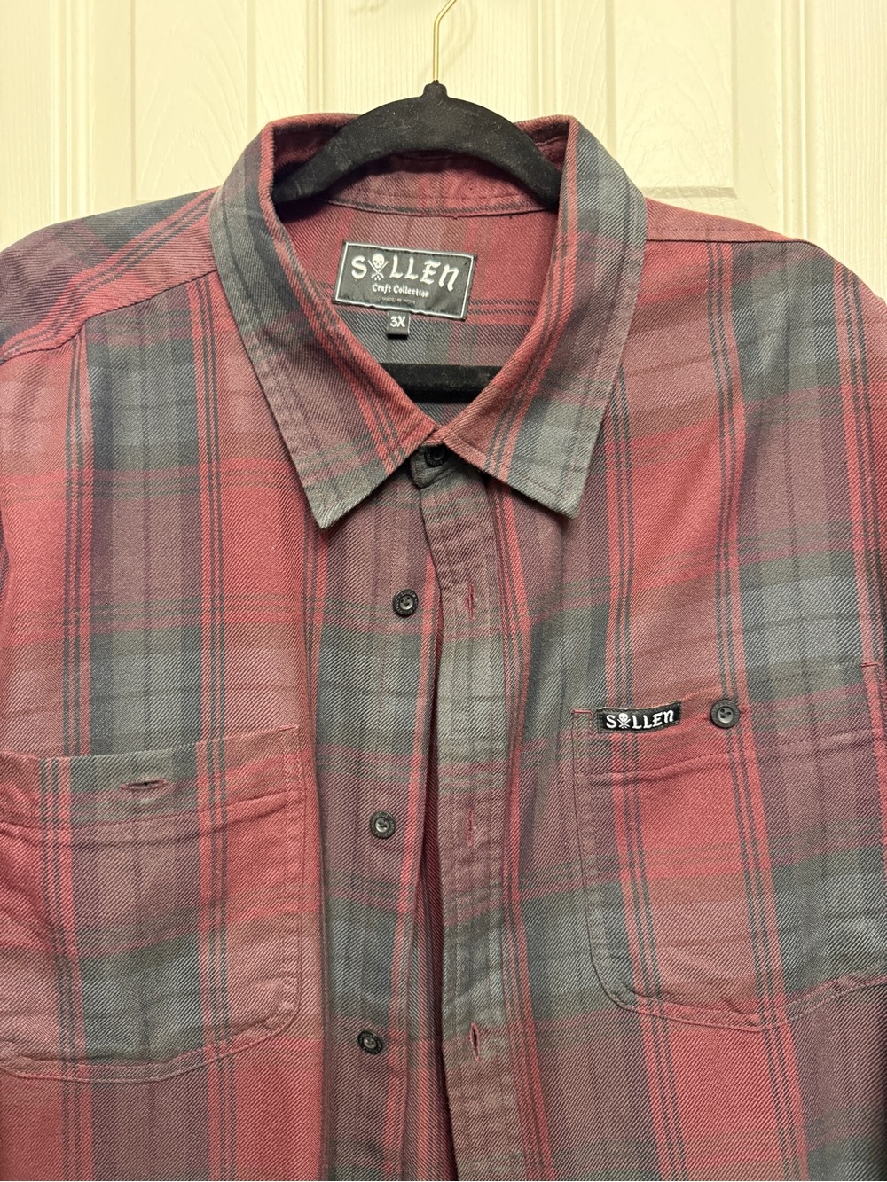 Sollen Men's Red Plaid Lightweight Shirt Jacket